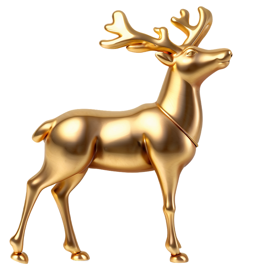 Gold Reindeer Christmas Ornament Png 74