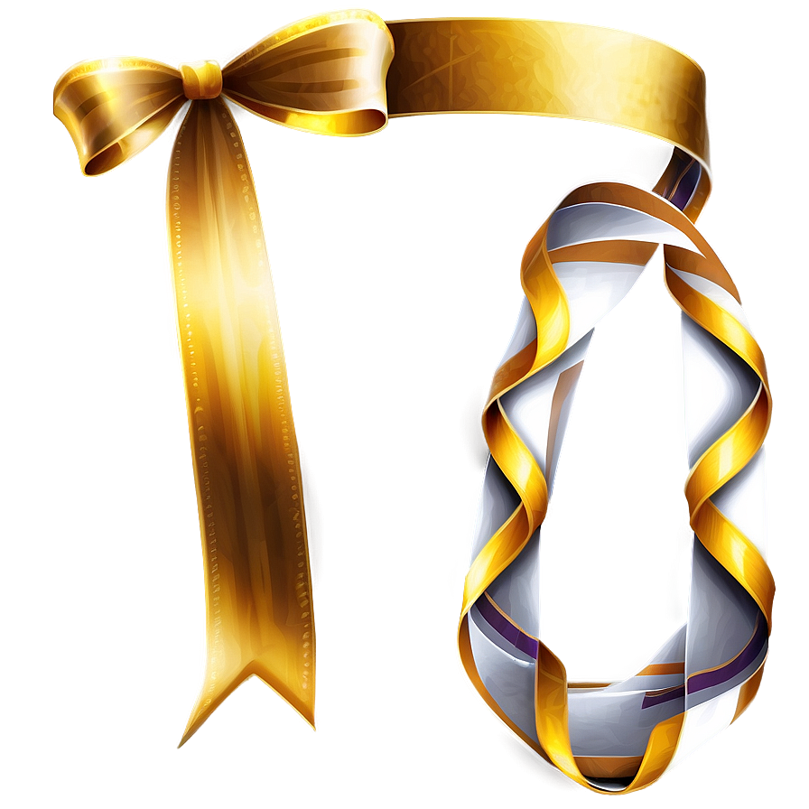 Gold Ribbon Banner Png 05032024