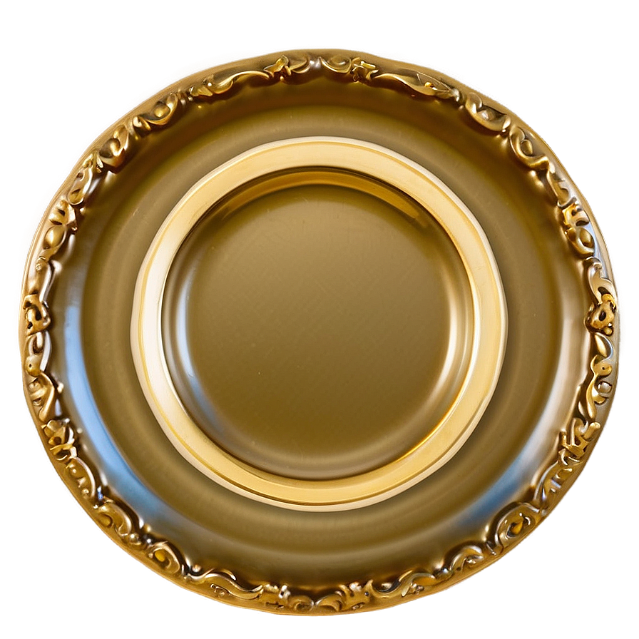 Gold Rimmed Plate Png 06262024