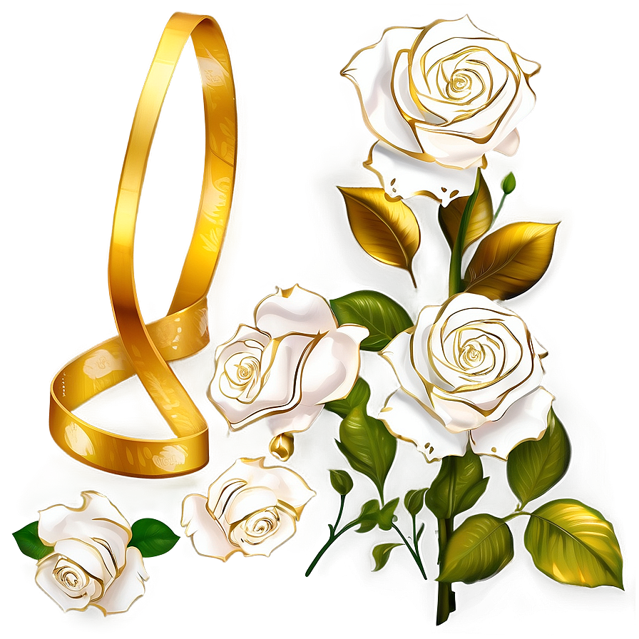 Gold Rose Petals Png 05252024