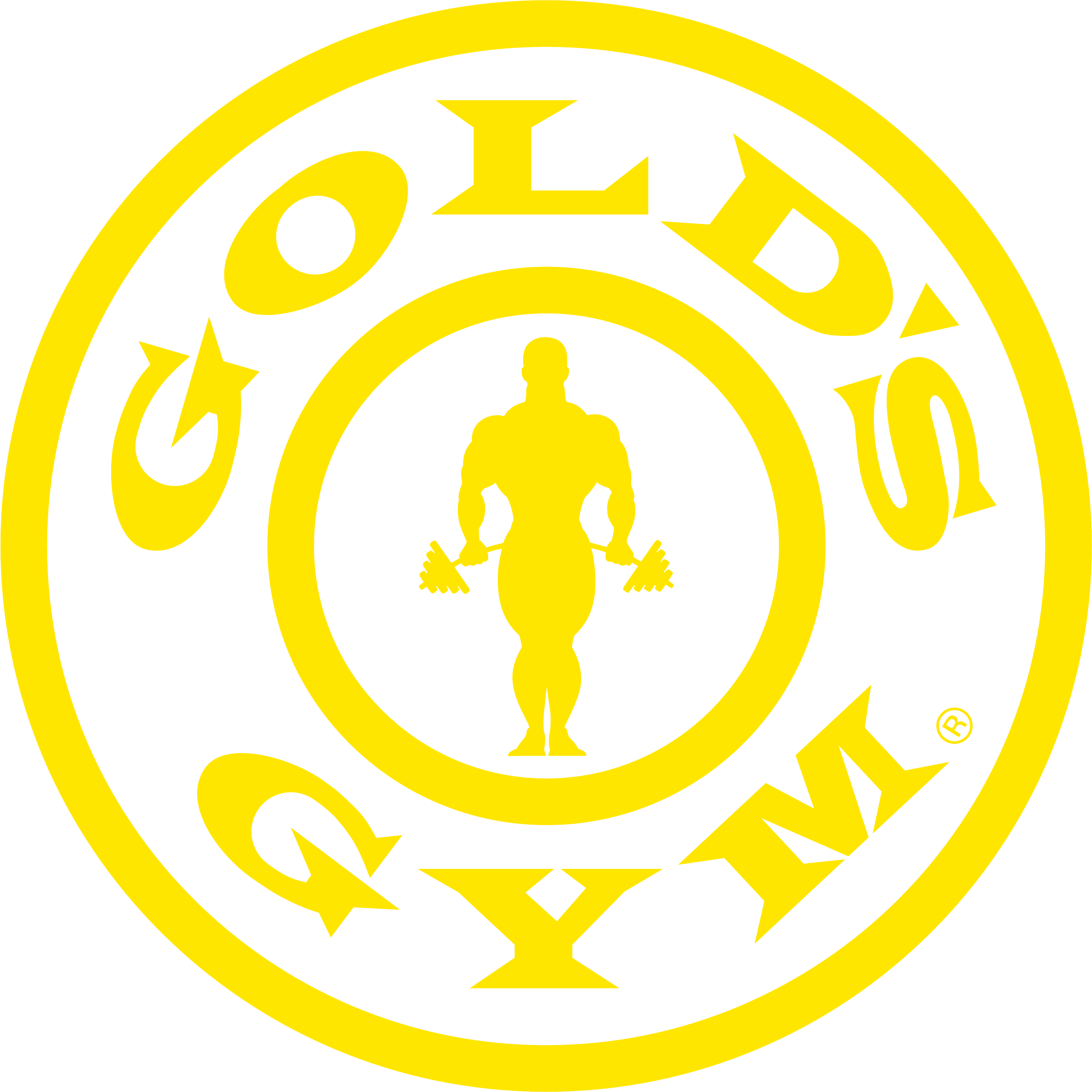 Gold's Gym Logo Yellowon Blue