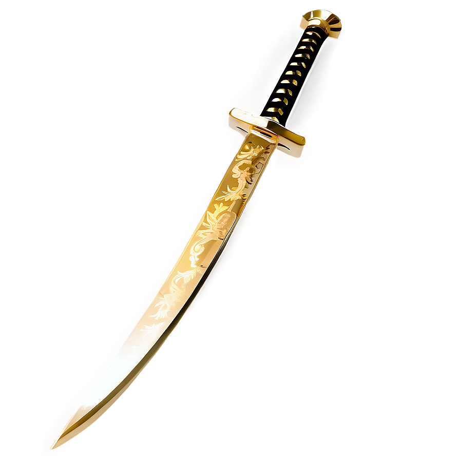 Gold Samurai Sword Png 05032024