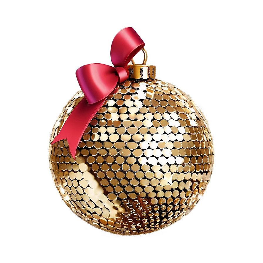 Gold Sequin Christmas Sphere Png You