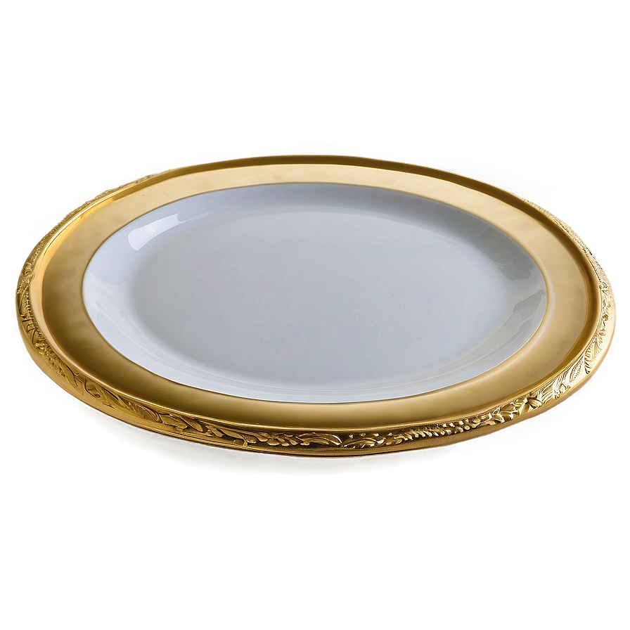 Gold Serving Plate Png 7