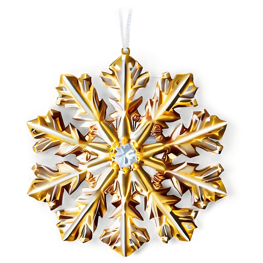 Gold Snowflake Christmas Ornament Png 86