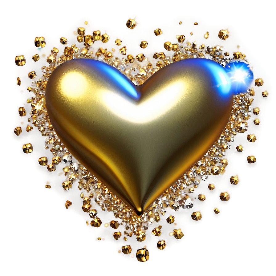 Gold Sparkle Heart Png 28