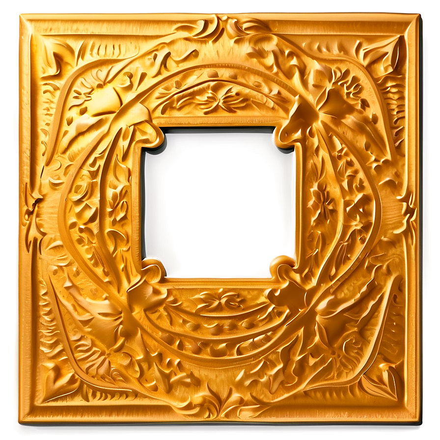 Gold Square With Engraved Pattern Png Nhd8