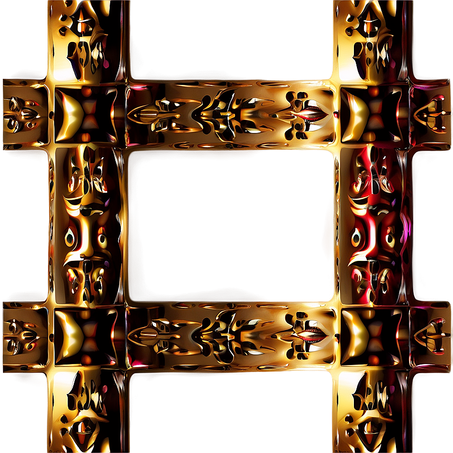 Gold Square With Ornaments Png Bbs