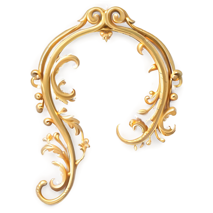 Gold Trim Scrollwork Png Wgb74