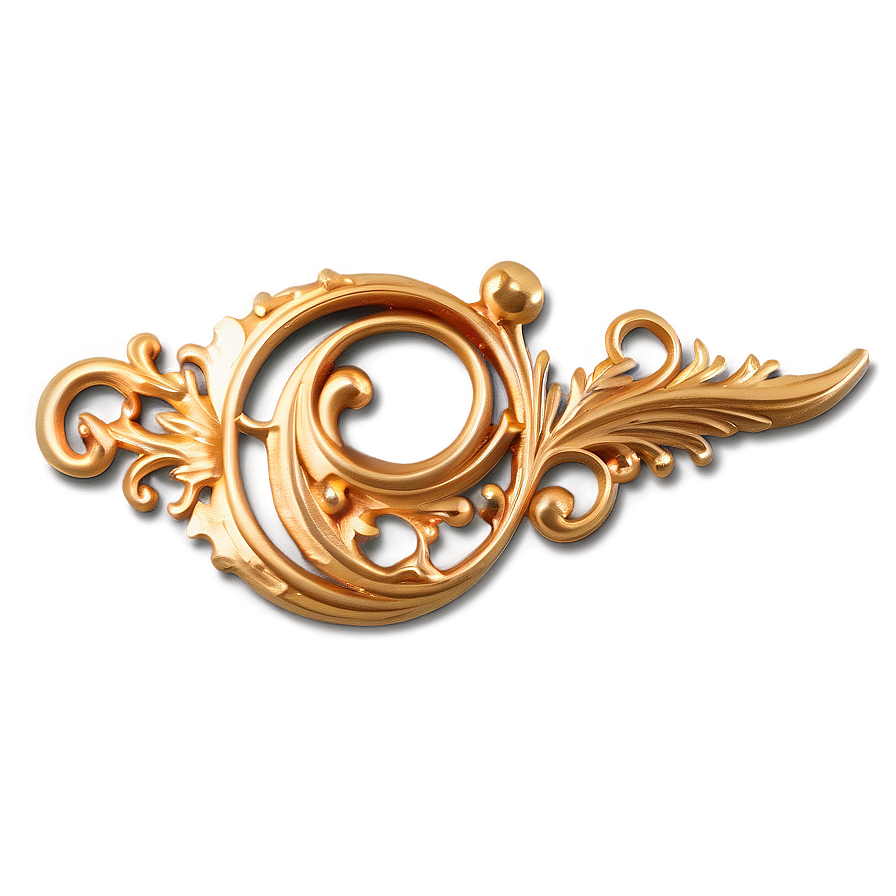 Gold Trim Swirl Png 06282024