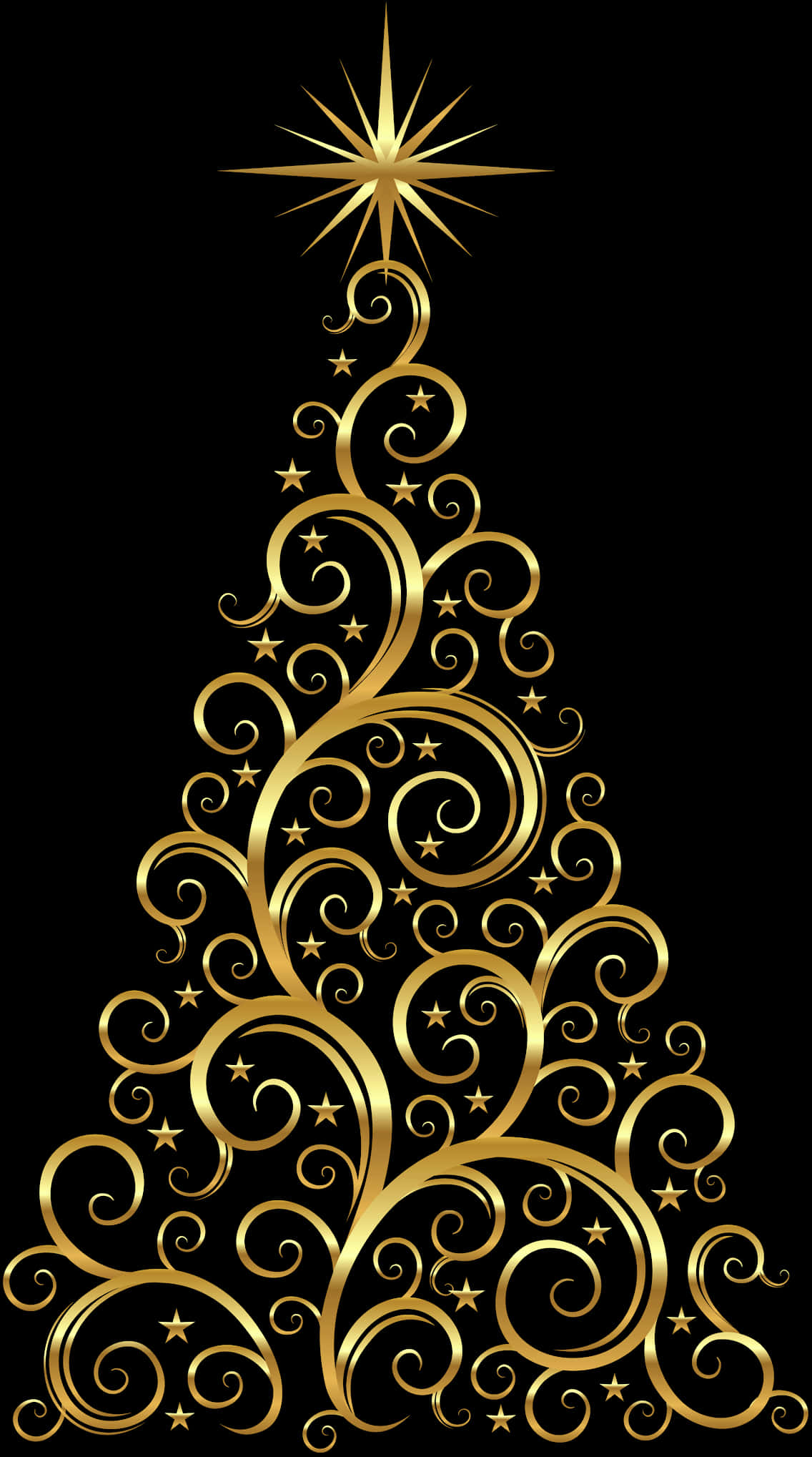 Golden Abstract Christmas Tree