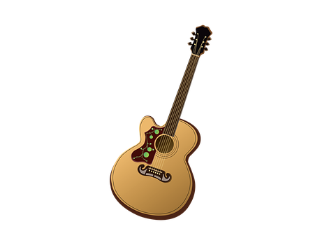 Golden Acoustic Guitaron Black Background.jpg