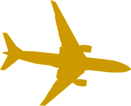 Golden Airplane Silhouette