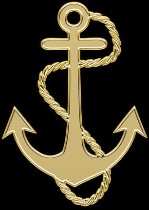 Golden Anchorwith Rope Design