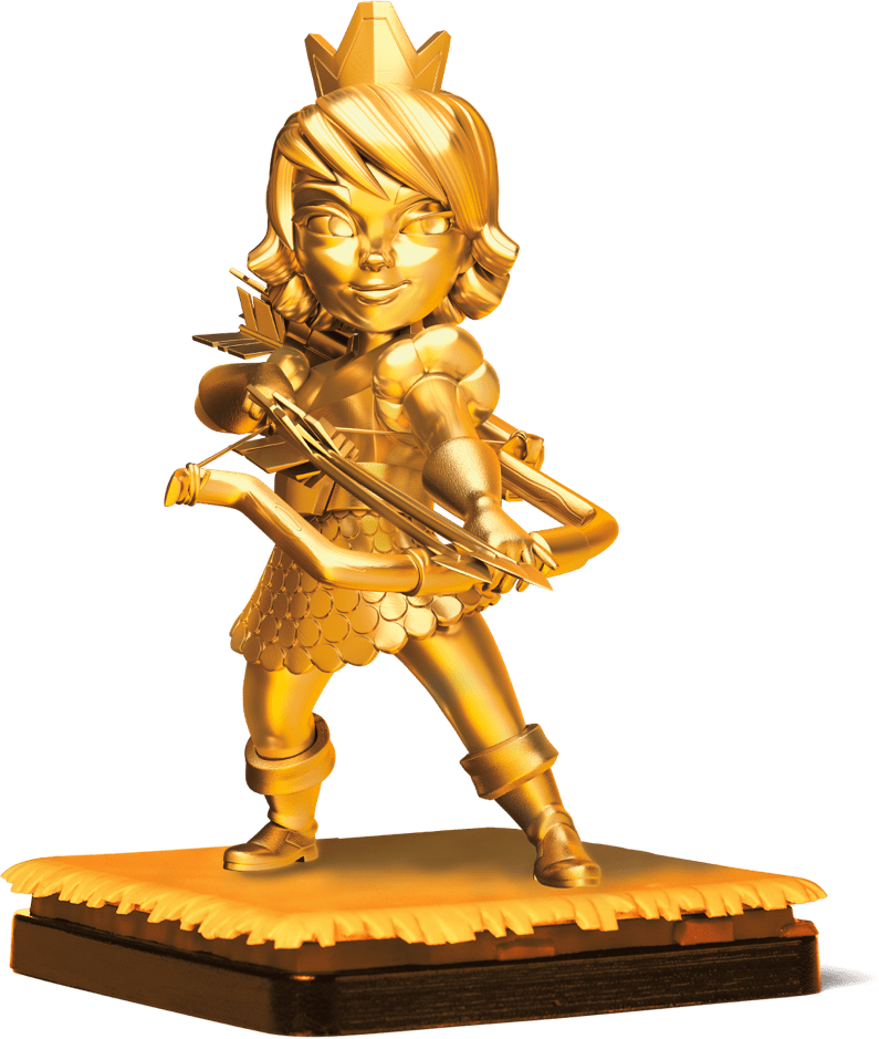 Golden Animated Archer Statue