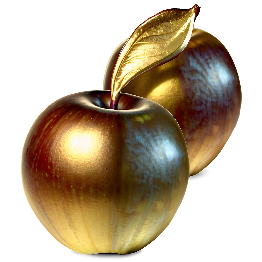 Golden Apple Illustration Png Pry