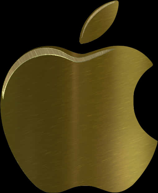 Golden Apple Logo Brushed Metal Texture