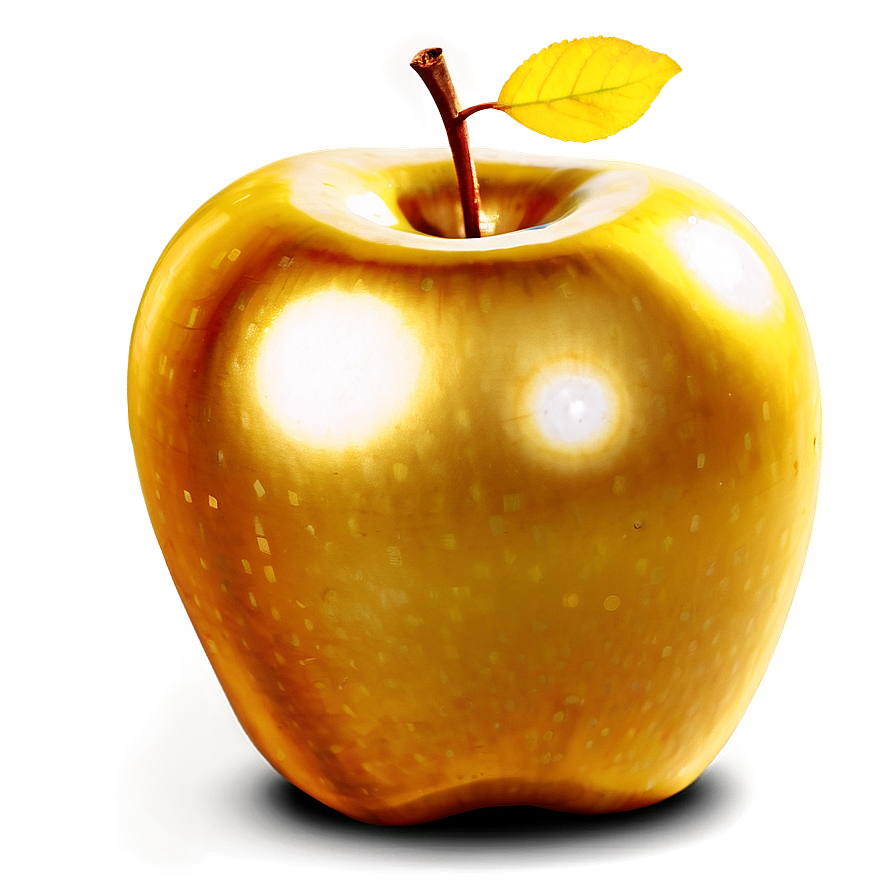 Golden Apple With Glow Png 06132024