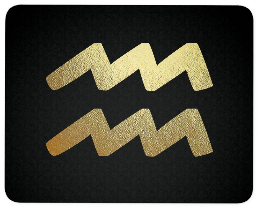 Golden Aquarius Symbolon Black Background