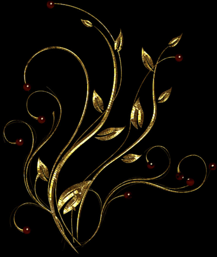 Golden Arabesque Floral Design