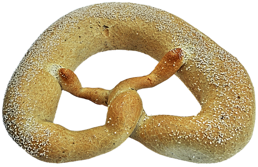 Golden Baked Pretzel Black Background