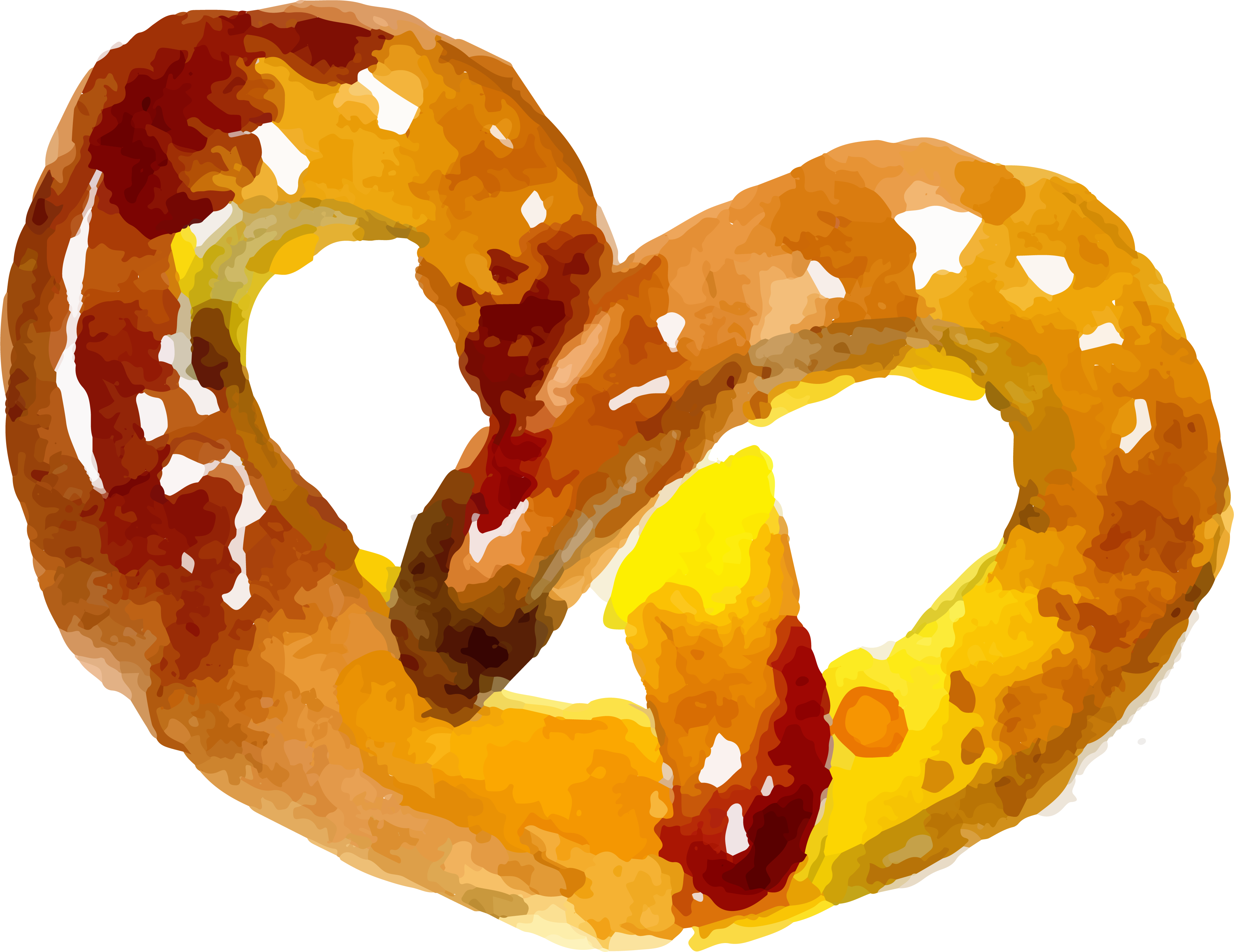 Golden Baked Pretzel Illustration