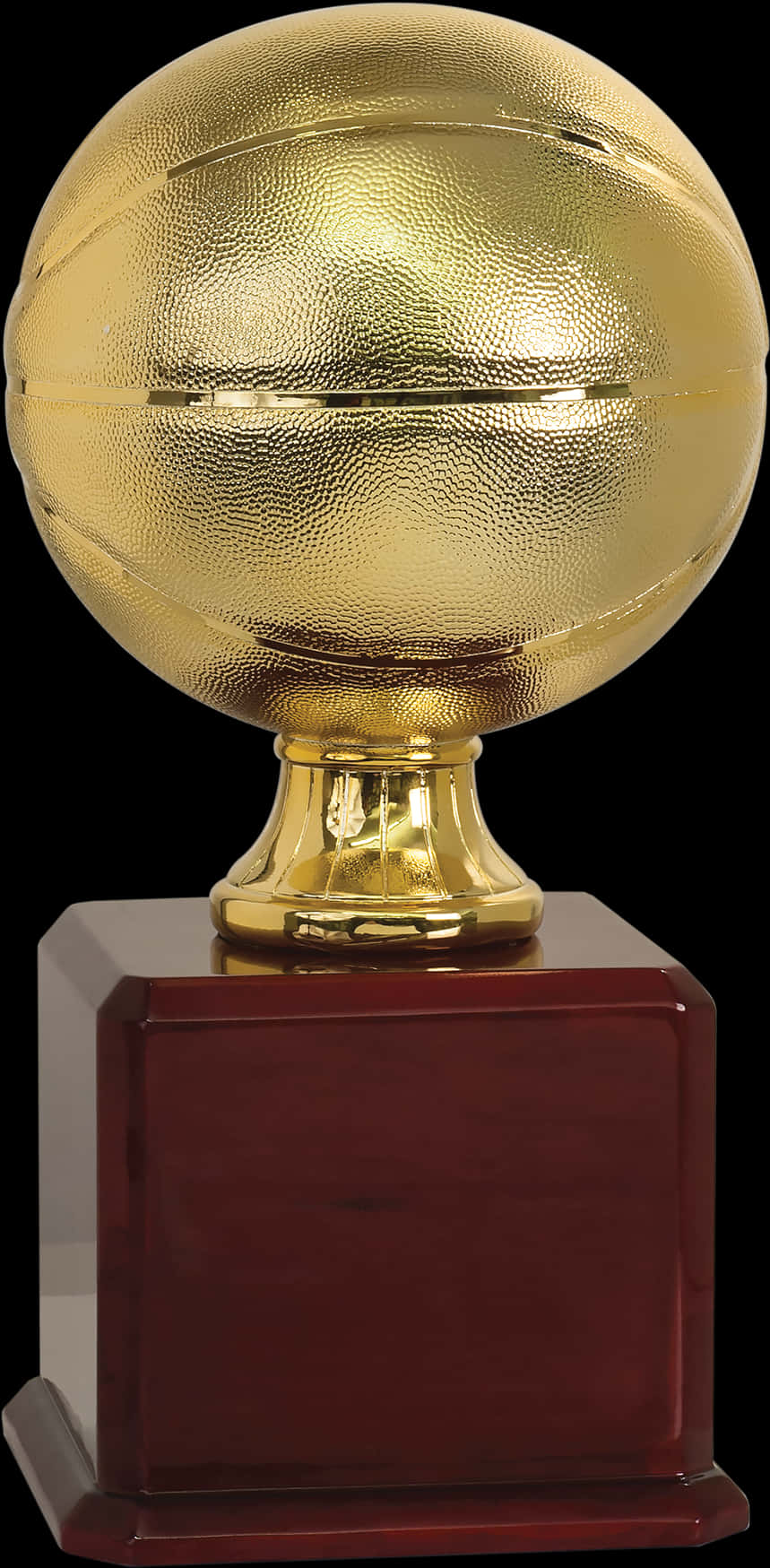 Golden Basketball Trophyon Wooden Base