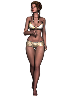 Golden Bikini3 D Model