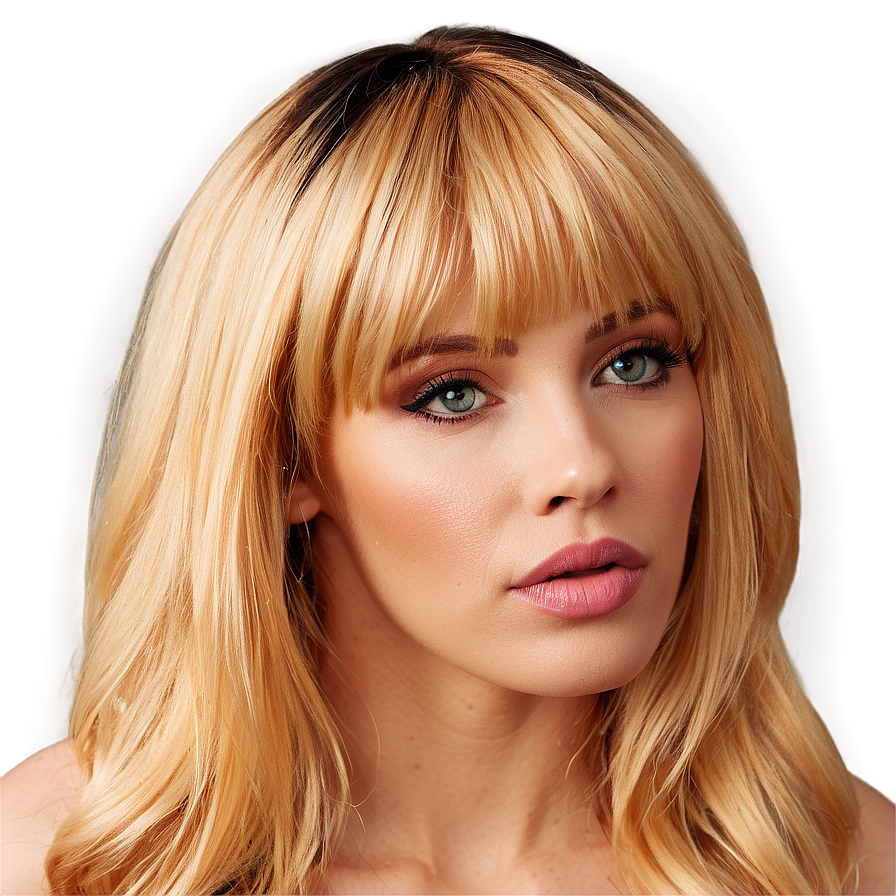 Golden Blonde Bangs Png 9