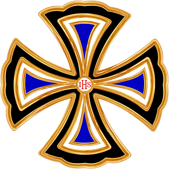 Golden Blue Cross Design