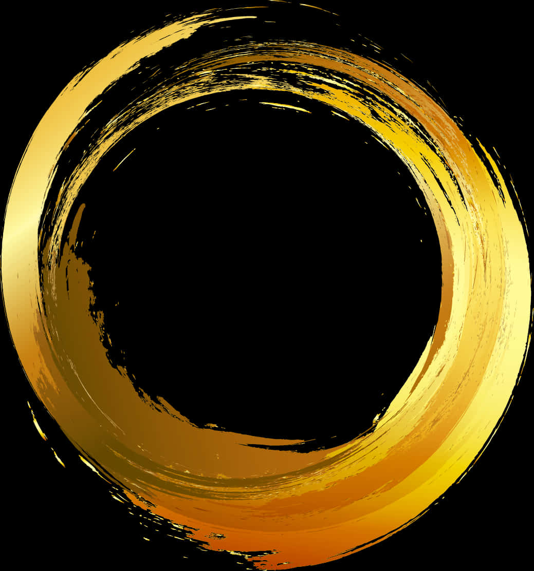 Golden Brushstroke Circle