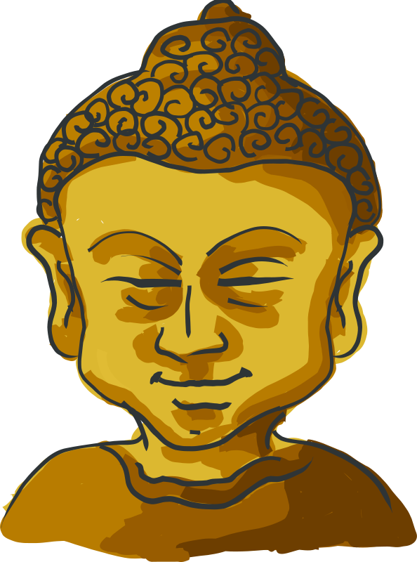 Golden Buddha Head Illustration