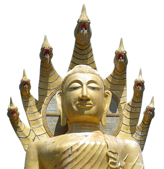 Golden_ Buddha_ Statue_with_ Naga_ Protector