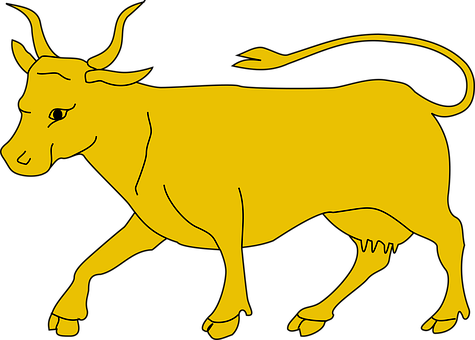 Golden Bull Silhouette