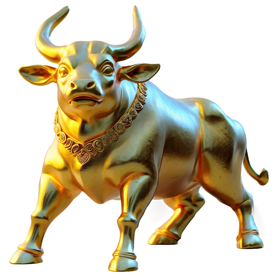 Golden Bull Statue Png 05242024