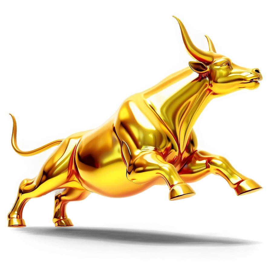 Golden Bull Statue Png 05242024