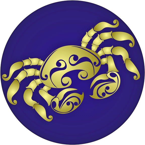 Golden Cancer Zodiac Symbol