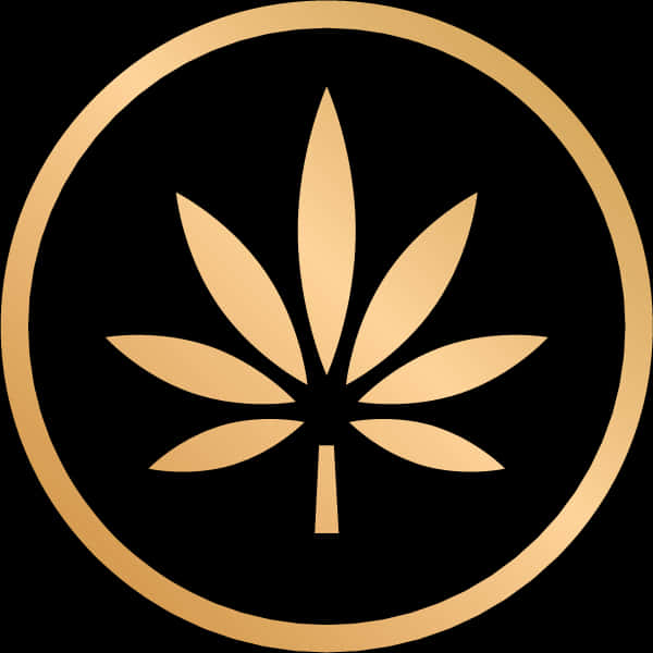 Golden Cannabis Leaf Icon