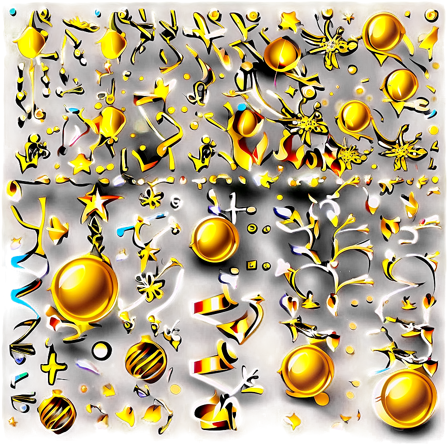 Golden Celebration Confetti Png Xfa53