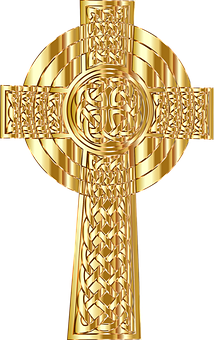 Golden Celtic Cross Design