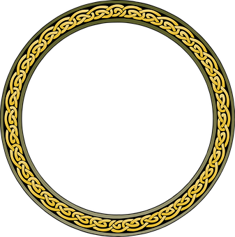 Golden Celtic Knot Border Design