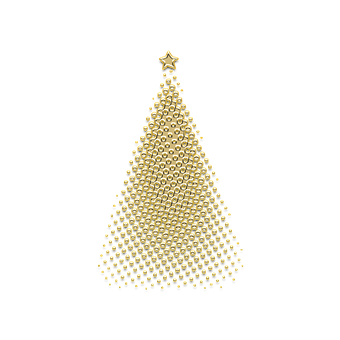 Golden Christmas Tree Abstract