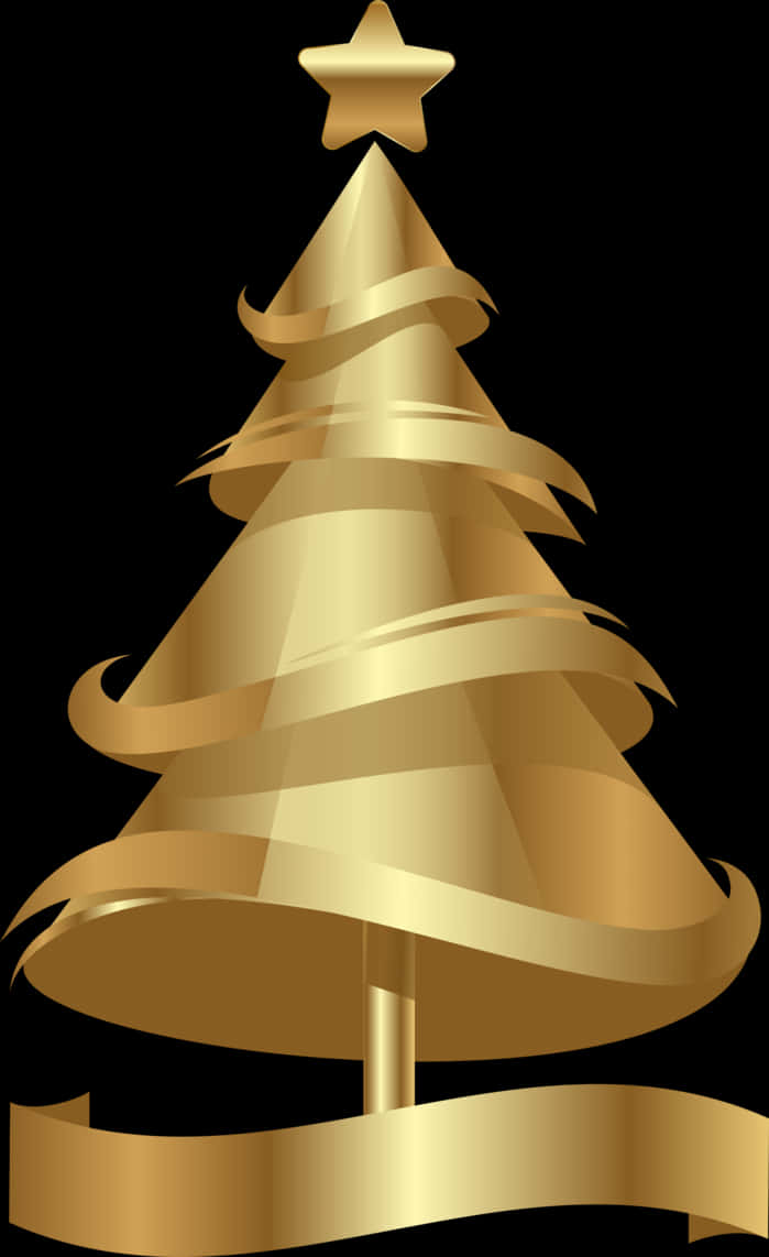 Golden Christmas Tree Graphic