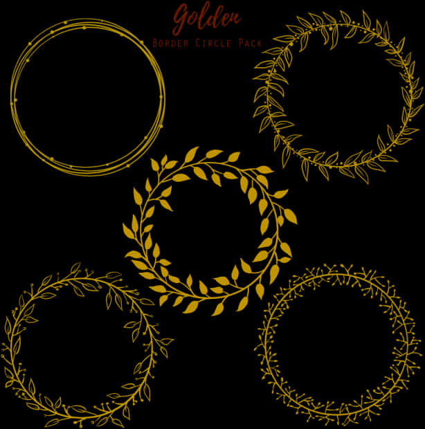 Golden Circle Borders Vector Pack