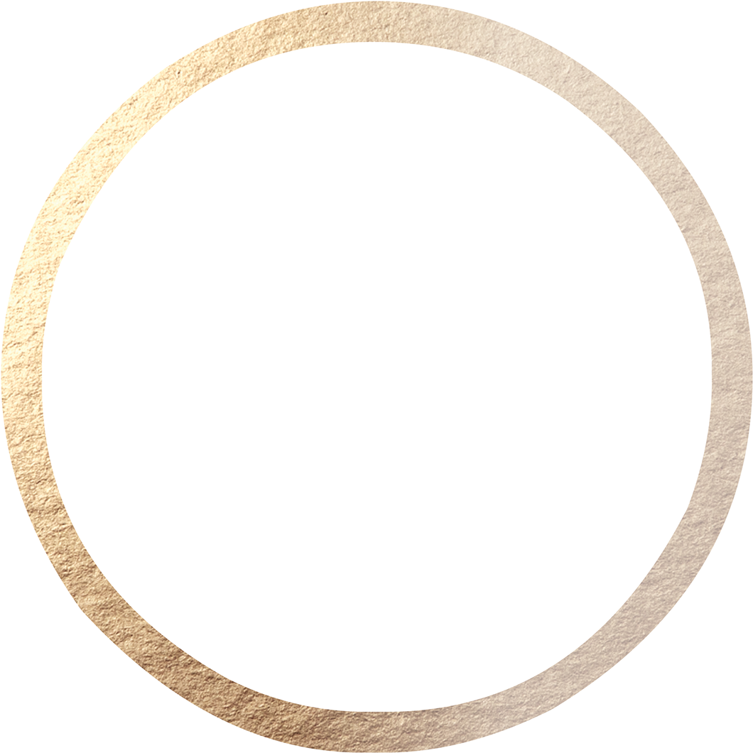 Golden Circle Frameon Teal Background