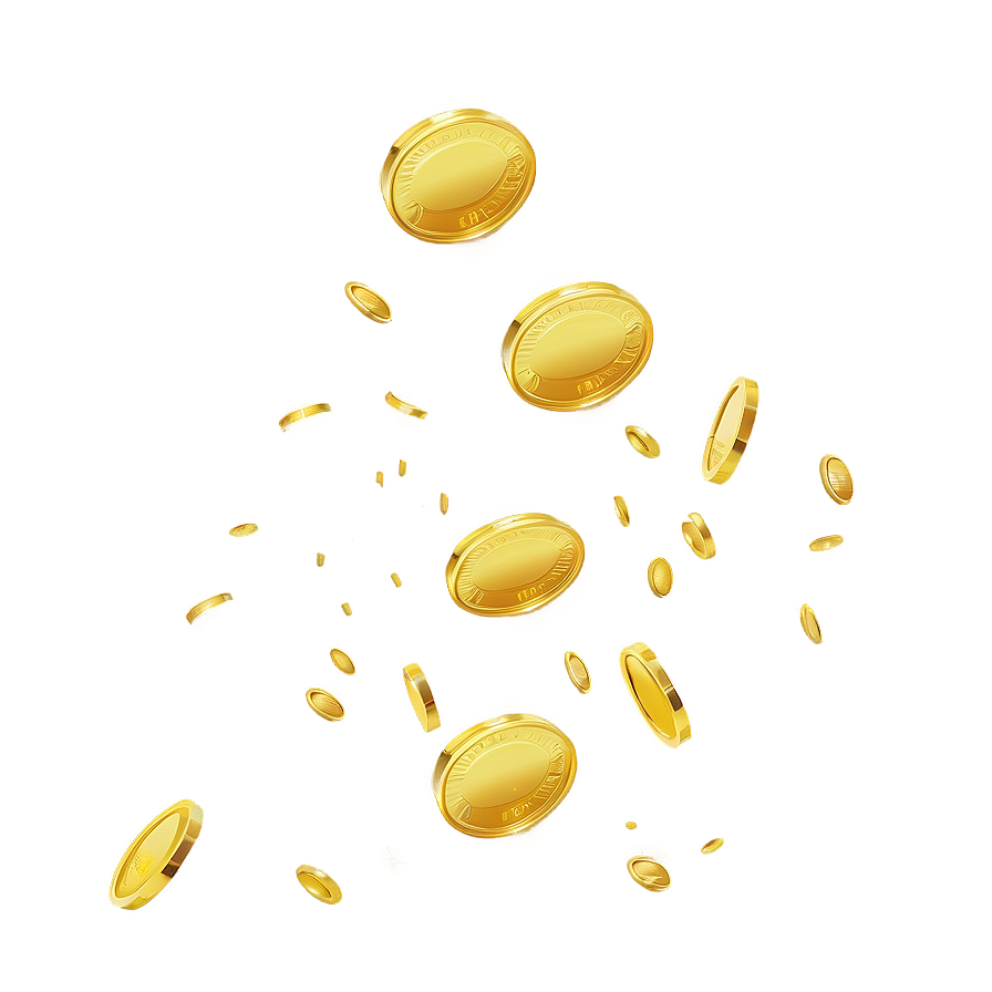 Golden Coins Falling Png Qer83