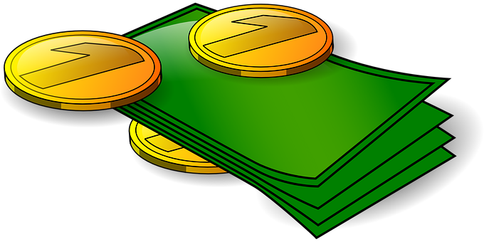 Golden Coinsand Cash Illustration