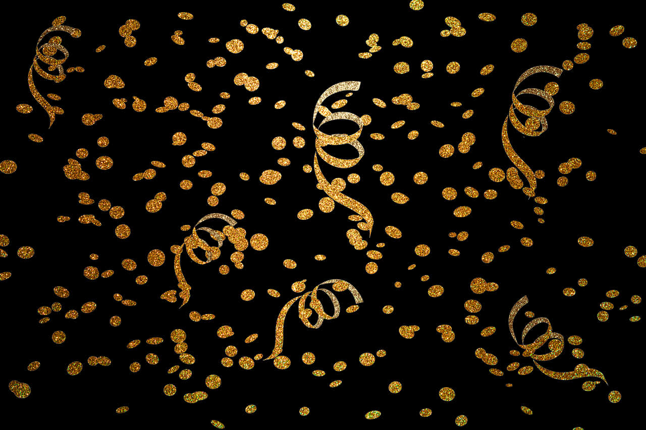 Golden Confetti Celebration Background