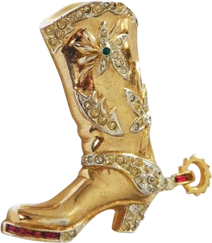 Golden Cowboy Boot Ornament