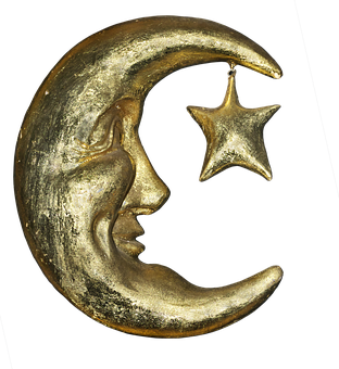 Golden Crescent Moonand Star